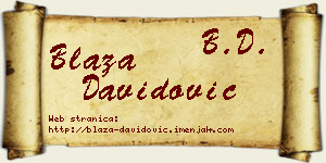 Blaža Davidović vizit kartica